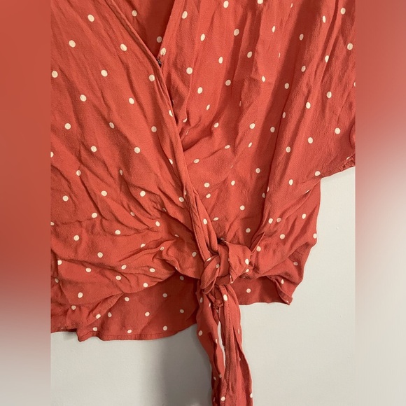Madewell Sash-Tie Polka Dot Wrap Top - Picture 9 of 14